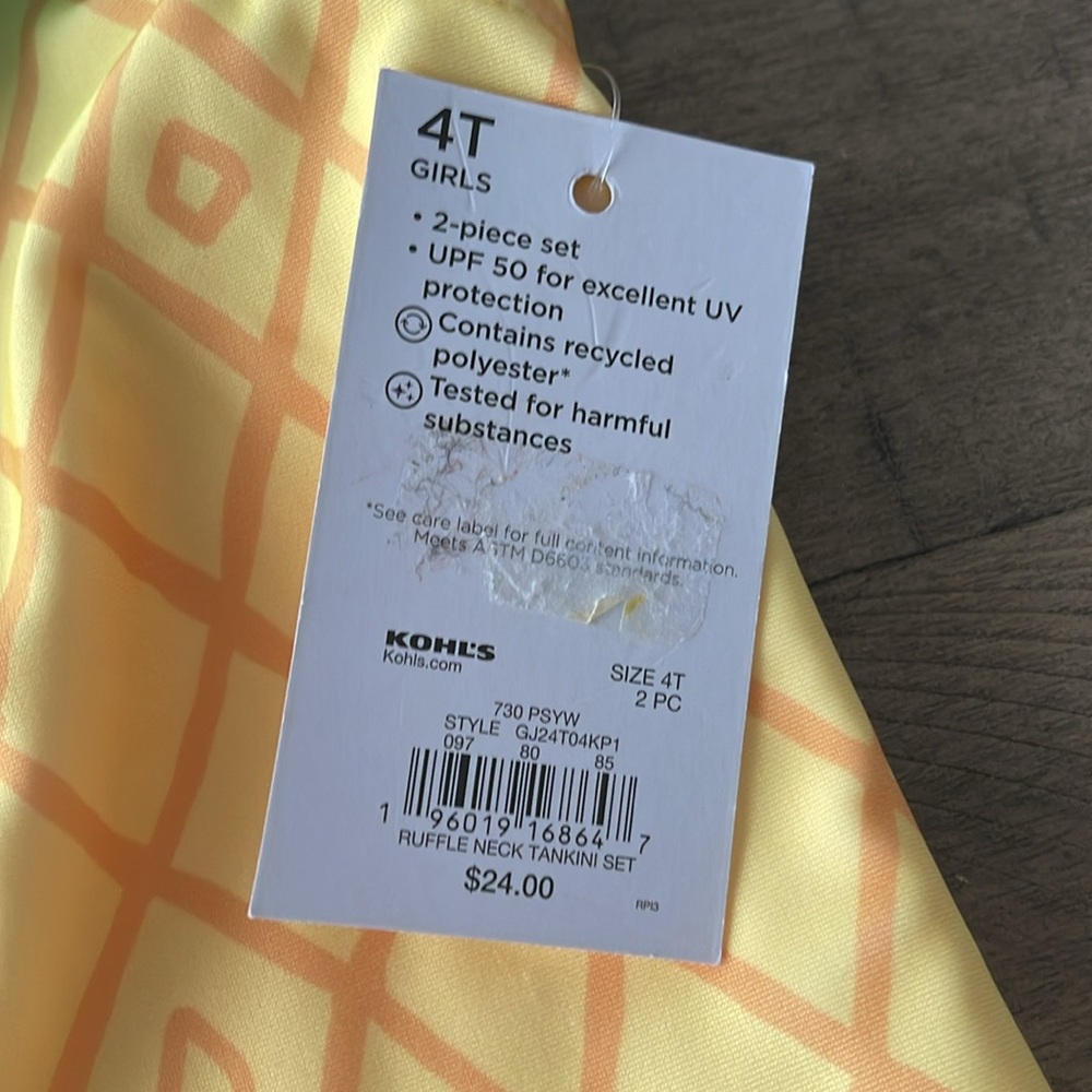 Kohl's Yellow and Orange Ruffle Bikini Set - Picture 2 of 3